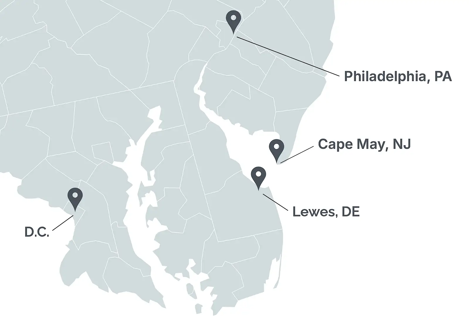 Map of the intended itinerary